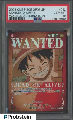 2023 One Piece OP3 JPN Wanted Alternate Art #012 Monkey D. Luffy PSA 10 GEM MINT - Image 1