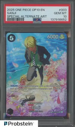 2025 One Piece OP10 EN #003 Sanji Special Alternate Art PSA 10 GEM MINT - Image 1