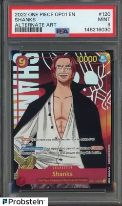 2022 One Piece OP01 En #120 Shanks Alternate Art PSA 9 MINT - Image 1