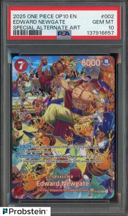 2024 One Piece OP10 JPN Special Alternate Art 002 Edward Newgate PSA 10 GEM MINT - Image 1