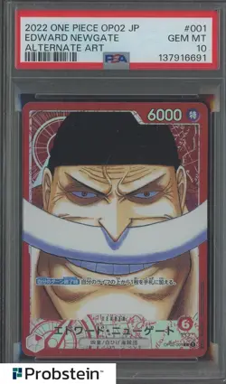 2023 One Piece OP02 JPN Alternate Art #001 Edward Newgate PSA 10 GEM MINT - Image 1