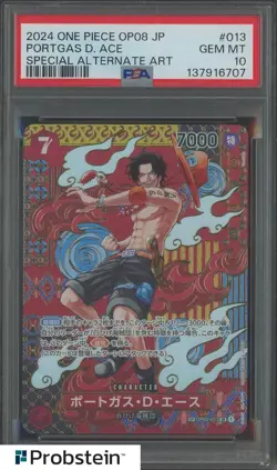 2024 One Piece OP08 JPN 013 Portgas D. Ace Special Alternate Art PSA 10 GEM MINT - Image 1