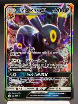 Umbreon GX 80/149 - Ultra Rare Holo - Sun & Moon Base Set Pokemon Card NM - Image 1