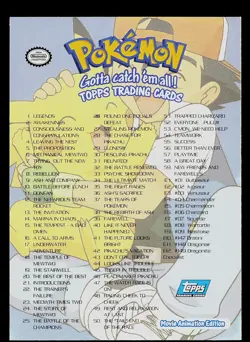 Pokemon Card - Pokemon Checklist Topps Movie Animation Edition Blue Logo - Image 2