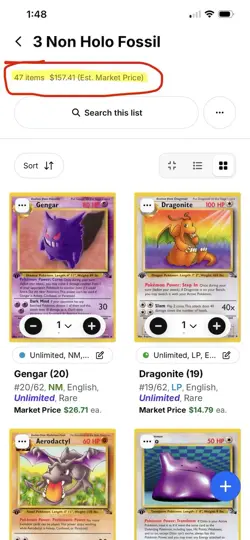 Pokemon WOTC Complete Fossil Non-Holo Set! All 47 Non-H cards! 4 1st edition - Image 2