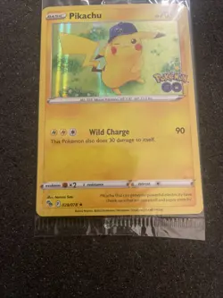 Pokemon/Pokemon GO Prerelease Pikachu Holo Foil Promo Card #028/078 Sealed - Image 5