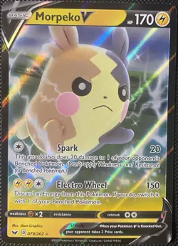 Morpeko V 079/202 Swsh01: Sword & Shield Holo - Pokemon Card - Image 1