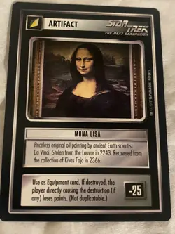 Star Trek CCG 1E Q-Cont MONA LISA RARE Card NEVER PLAYED - Image 1
