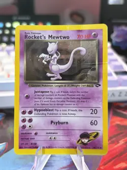 Rocket's Mewtwo 14/132 Holo Rare Gym Challenge Pokemon Card HP Great for Binder - Image 2