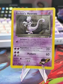 Rocket's Mewtwo 14/132 Holo Rare Gym Challenge Pokemon Card HP Great for Binder - Image 3