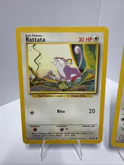 (2) Pokemon TCG Cards Base Set Rattata And Team Rocket Dark Raticate - Image 2