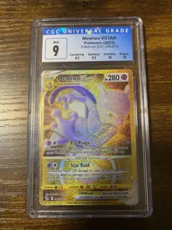 CGC 9 Mewtwo Vstar 086/078 Gold Secret Rare Pokemon GO Set - TCG Graded Card - Image 1