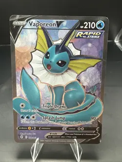 Pokemon Vaporeon V 172/203 Evolving Skies Full Art Ultra Rare Holo Pokemon Card - Image 1