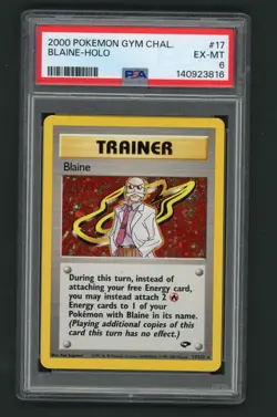 2000 Blaine 17/132 Gym Challenge Holo PSA 6 EX-MT Pokemon Card - Image 1