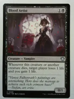 Blood Artist *Uncommon* Magic MtG x1 SOC Commander Secrets of Strixhaven - Image 1