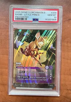 Disney Lorcana Reign Of Jafar Bambi Little Prince Enchanted # 209 PSA 10 - Image 1