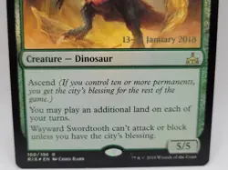 Wayward Swordtooth Foil RIX 150/196 MTG Rivals of Ixalan LP Rare Dinosaur EDH - Image 3