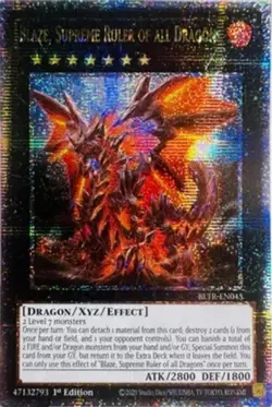 Yugioh! LP Blaze, Supreme Ruler of all Dragons - BLTR-EN045 - Quarter Century Se - Image 1