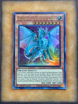 Yugioh Timaeus the United Dragon BACH-EN003 Ultra Rare 1st Ed NM - Image 1