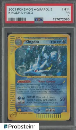 2003 Pokemon Aquapolis #H14 Kingdra Holo PSA 1 PR - Image 1