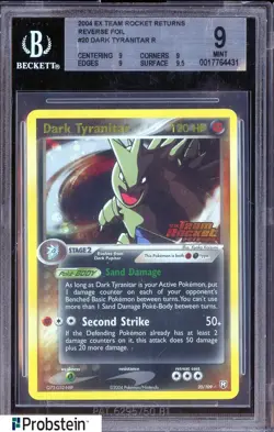 2004 Pokemon EX Team Rocket Returns #20 Dark Tyranitar Reverse Foil BGS 9 - Image 1