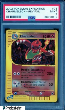 2002 Pokemon Expedition #73 Charmeleon Reverse Foil PSA 9 MINT - Image 1