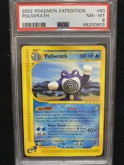 2002 Pokemon Expedition Poliwrath 60/165 PSA 8 NM-MT - Image 1