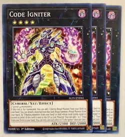 Yugioh! 3x Code Igniter ALIN-EN044 Common 1st Ed NM - Image 1