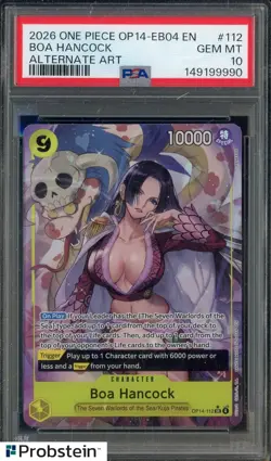 2026 One Piece OP14-EB04 EN Alternate Art #112 Boa Hancock PSA 10 GEM MINT - Image 1