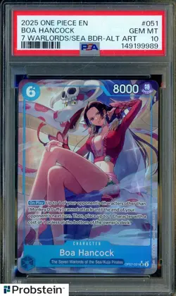 2025 One Piece EN 7 Warlords/sea Bdr Alt Art #051 Boa Hancock PSA 10 GEM MINT - Image 1