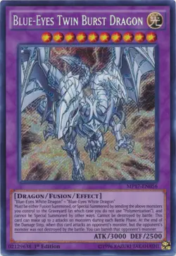 Yugioh! LP Blue-Eyes Twin Burst Dragon - MP17-EN056 - Secret Rare - 1st Edition - Image 1
