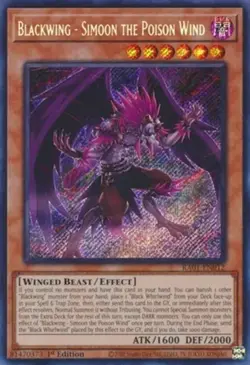 Yugioh! LP Blackwing - Simoon the Poison Wind - RA01-EN012 - Secret Rare - 1st E - Image 1