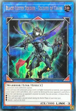 Yugioh! LP Black Luster Soldier - Soldier of Chaos - MAMA-EN073 - Secret Pharaoh - Image 1