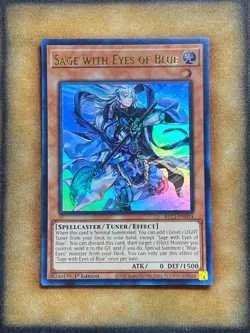 Yugioh Sage with Eyes of Blue BLC1-EN014 Ultra Rare 1st Ed GOLD NM - Image 1