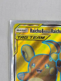 Pokemon Raichu & Alolan Raichu GX Tag Team Holographic Card HP260 #220/236 - Image 2