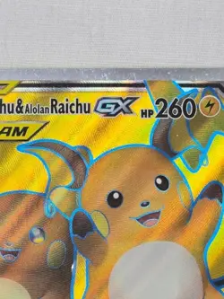 Pokemon Raichu & Alolan Raichu GX Tag Team Holographic Card HP260 #220/236 - Image 3