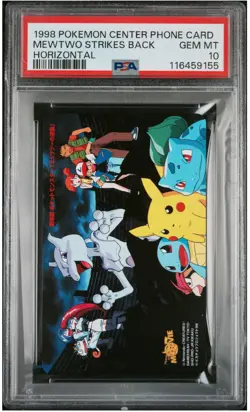 1998 POKEMON CENTER PHONE CARD HOR MEWTWO STRIKES BACK PSA 10 - Image 1
