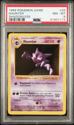 Pokemon Haunter #029/102 Base Set Shadowless Card Psa 8 - Image 1