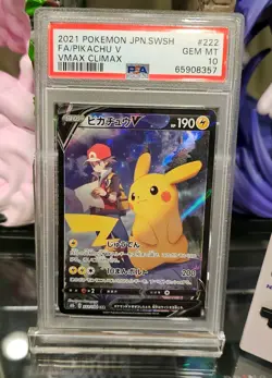 Pokemon Vmax Climax Pikachu V 222/184 Japanese PSA 10 - Image 1
