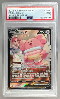 Blissey V 2022 Pokemon SW & SH Silver Tempest #TG22 Trainer Gallery Holo PSA 9 - Image 1