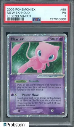 2006 Pokemon Ex Legend Maker #88 Mew Ex Holo PSA 1 - Image 1
