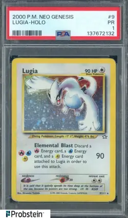2000 Pokemon Neo Genesis #9 Lugia Holo PSA 1 PR - Image 1