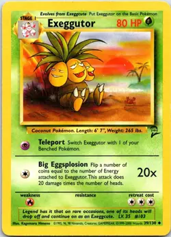 Exeggutor 39/130 Uncommon Base Set 2 Pokemon MP - Image 1