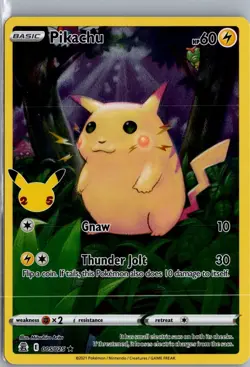 Pikachu 005/025 Holo Rare Celebrations Pokemon Near Mint - Image 1