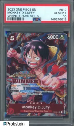 #3 2023 One Piece EN Winner Pack Vol.5 #012 Monkey D. Luffy PSA 10 GEM MINT - Image 1