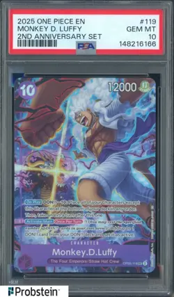 2025 One Piece EN 2nd Anniversary Set #119 Monkey.D.Luffy PSA 10 GEM MT - Image 1