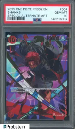 2025 One Piece PRB02 En #007 Shanks Special Alternate Art PSA 10 GEM MINT - Image 1