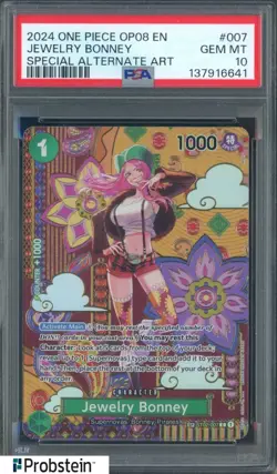 2024 One Piece OP08 EN Jewelry Bonney Special Alternate Art #007 PSA 10 GEM MINT - Image 1
