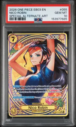 2026 One Piece Nico Robin Special Alternate Art #055 EB03 EN Gem Mint PSA 10 - Image 1