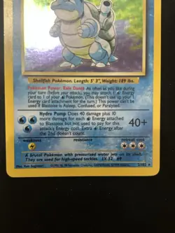 Pokemon TCG Base Set Blastoise Holo Rare Card 2/102 Vintage WOTC LP - Image 3